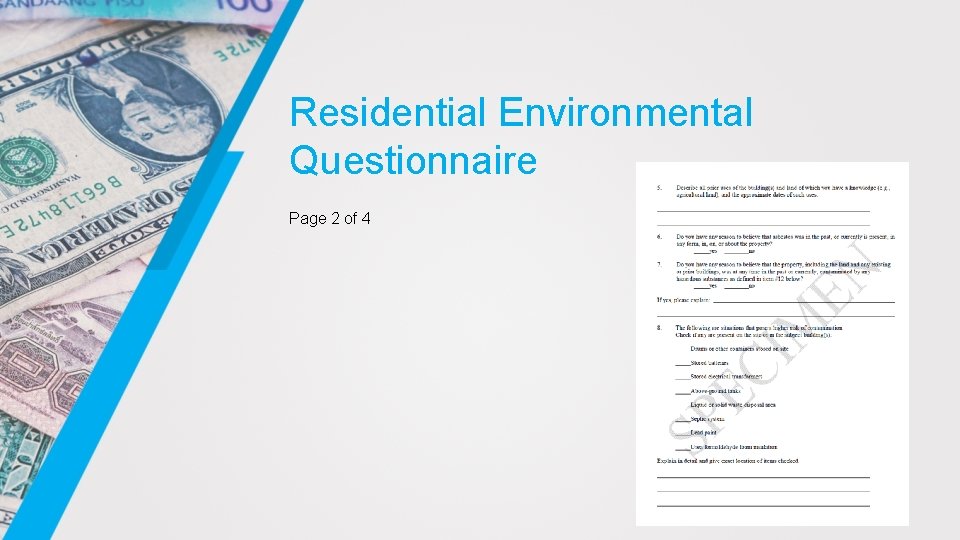 Residential Environmental Questionnaire Page 2 of 4 Residential Environmental Questionnaire Page 2 of 4