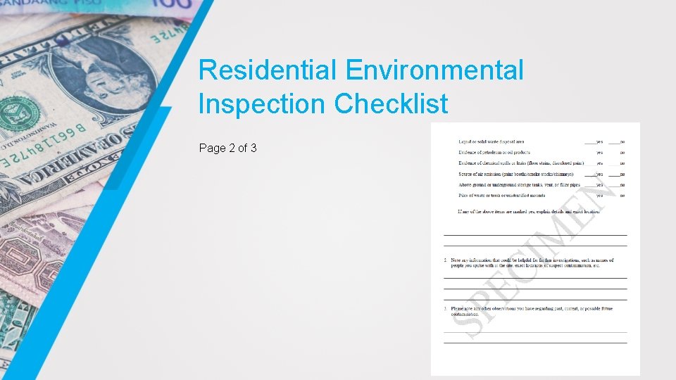 Residential Environmental Inspection Checklist Page 2 of 3 Residential Environmental Inspection Checklist Page 2 of 3