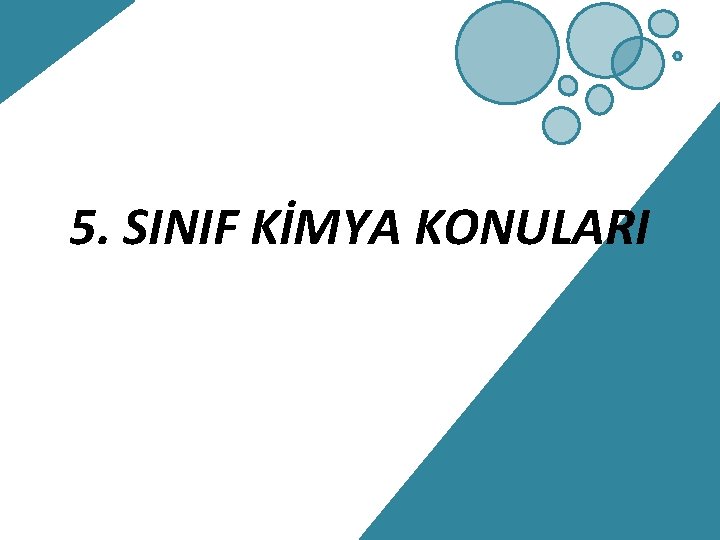 5. SINIF KİMYA KONULARI 