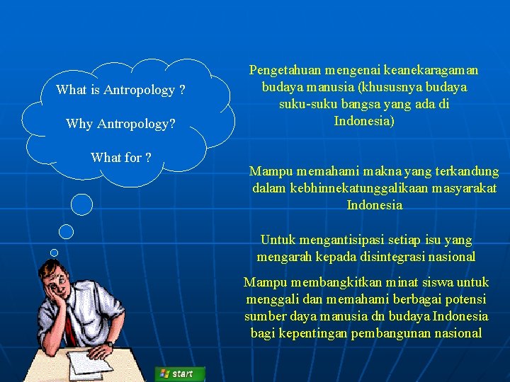 What is Antropology ? Why Antropology? What for ? Pengetahuan mengenai keanekaragaman budaya manusia