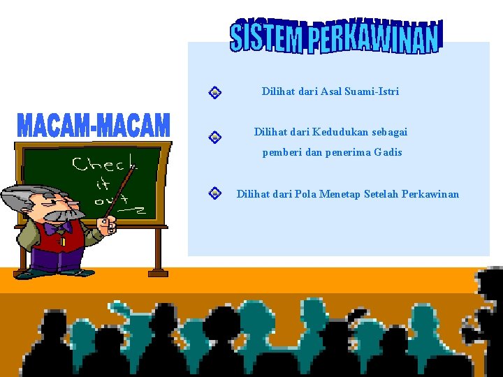 Dilihat dari Asal Suami-Istri Dilihat dari Kedudukan sebagai pemberi dan penerima Gadis Dilihat dari