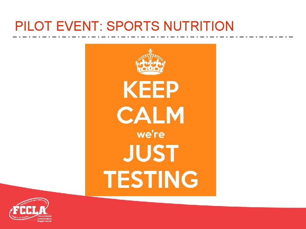 PILOT EVENT: SPORTS NUTRITION 