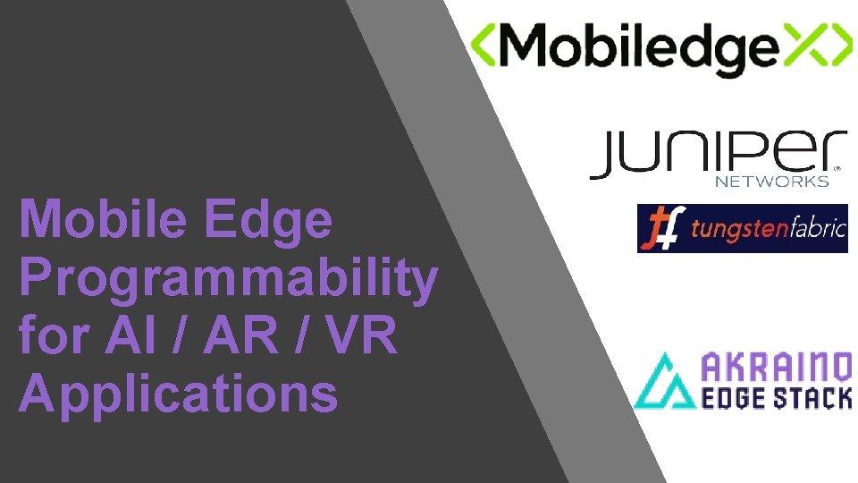 Mobile Edge Programmability for AI / AR / VR Applications 