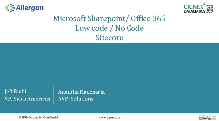 Microsoft Sharepoint/ Office 365 Low code / No Code Sitecore Jeff Rishi VP, Sales