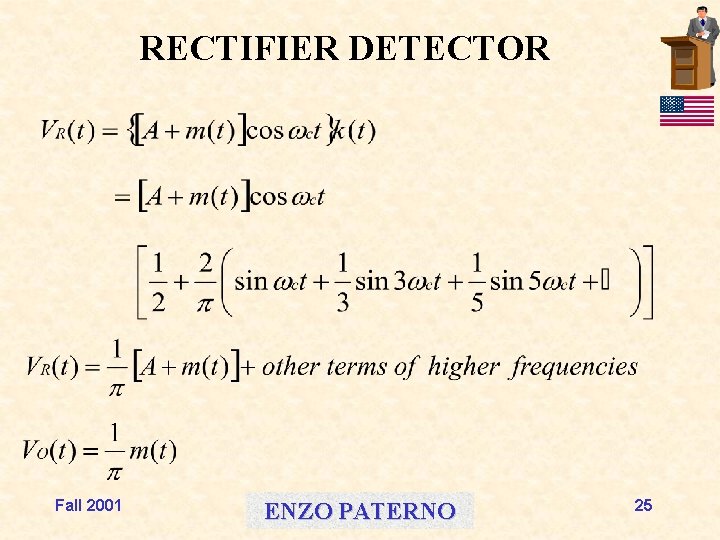 RECTIFIER DETECTOR Fall 2001 ENZO PATERNO 25 