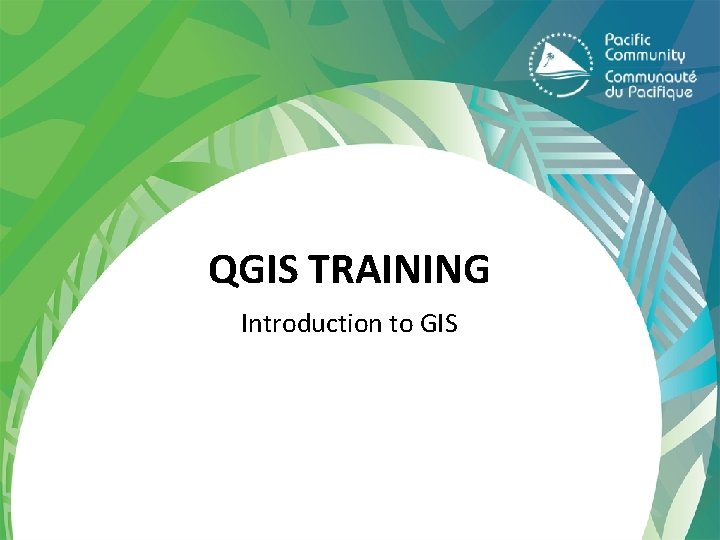 QGIS TRAINING Introduction to GIS 