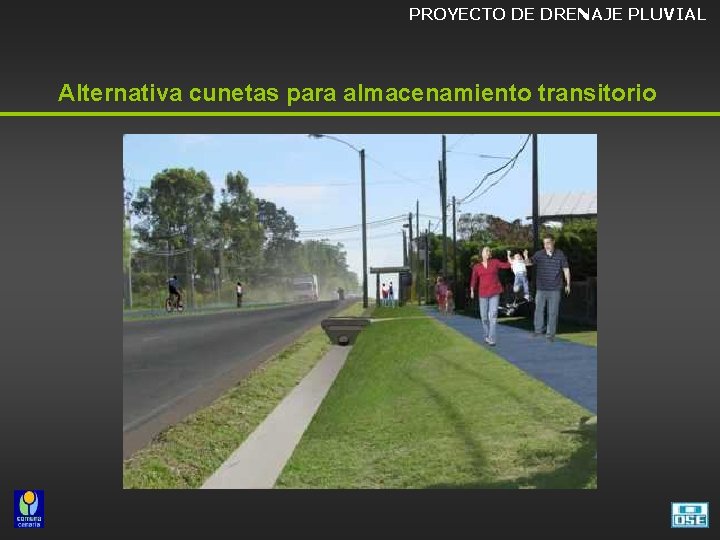 PROYECTO DE DRENAJE PLUVIAL Alternativa cunetas para almacenamiento transitorio 