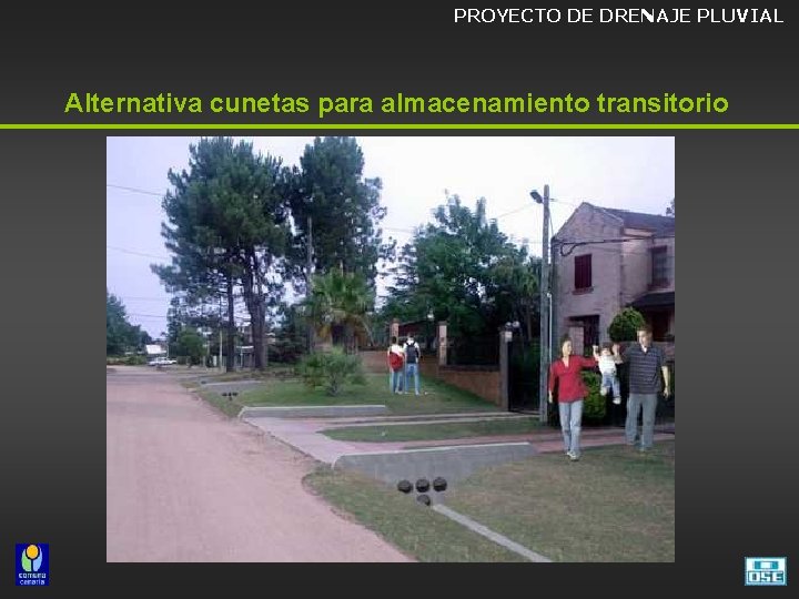 PROYECTO DE DRENAJE PLUVIAL Alternativa cunetas para almacenamiento transitorio 