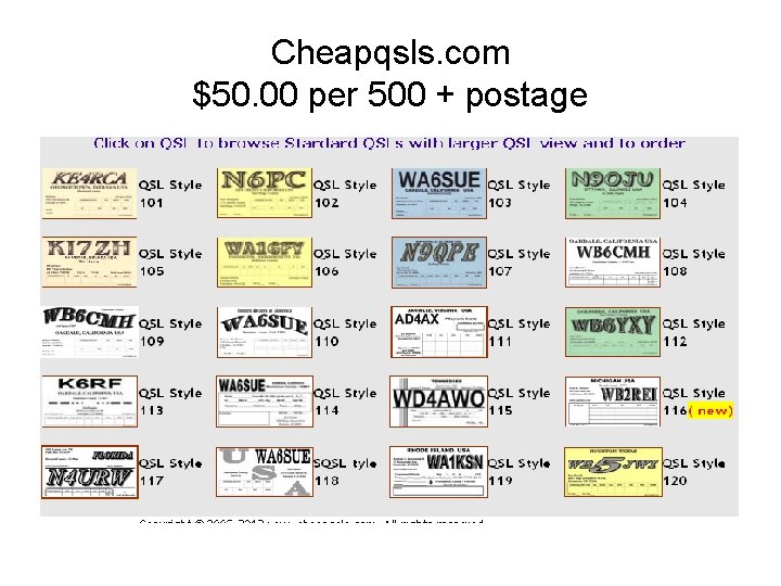 Cheapqsls. com $50. 00 per 500 + postage 