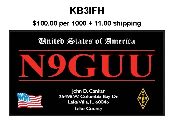 KB 3 IFH $100. 00 per 1000 + 11. 00 shipping KB 3 IFH $100. 00 per 1000 + 11. 00 shipping