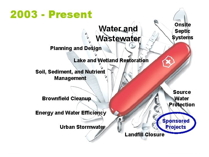 2003 - Present Water and Wastewater Onsite Septic Systems Planning and Design Lake and