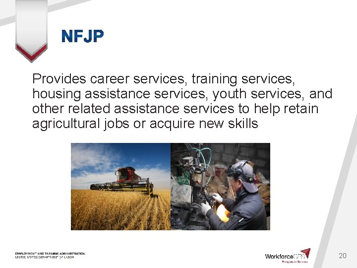Provides career services, training services, housing assistance services, youth services, and other related assistance
