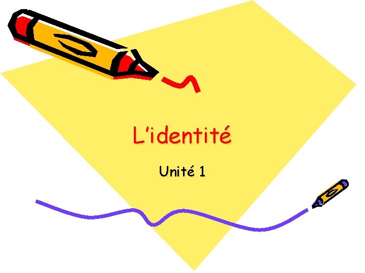 L’identité Unité 1 