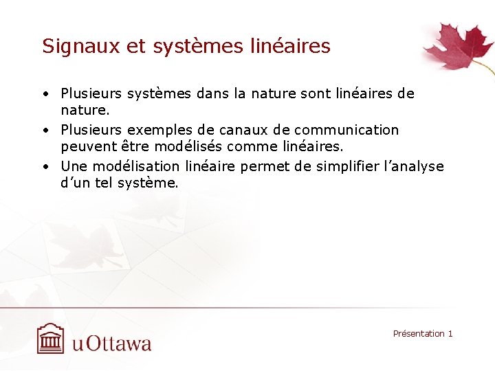 ELG 3575 Introduction aux systmes de tlcommunication Rvision