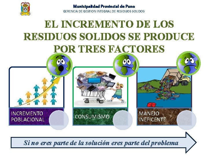 Municipalidad Provincial de Puno GERENCIA DE GESTION INTEGRAL DE RESIDUOS SOLIDOS EL INCREMENTO DE Municipalidad Provincial de Puno GERENCIA DE GESTION INTEGRAL DE RESIDUOS SOLIDOS EL INCREMENTO DE