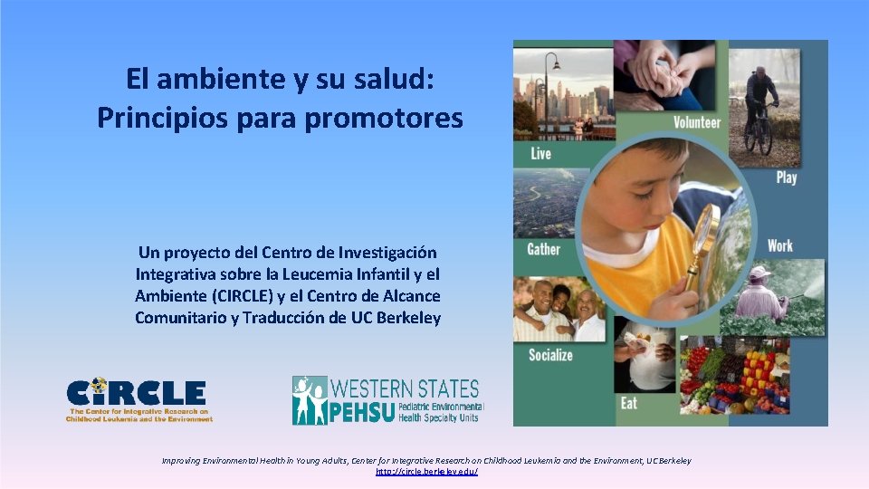 El ambiente y su salud: Principios para promotores Un proyecto del Centro de Investigación