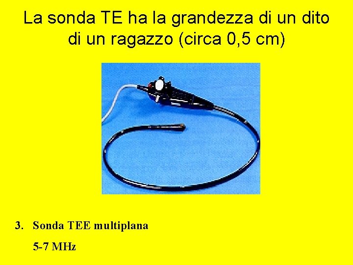 La sonda TE ha la grandezza di un dito di un ragazzo (circa 0,