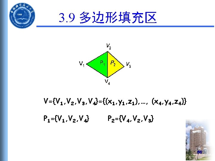 3. 9 多边形填充区 V={V 1, V 2, V 3, V 4}={(x 1, y 1,