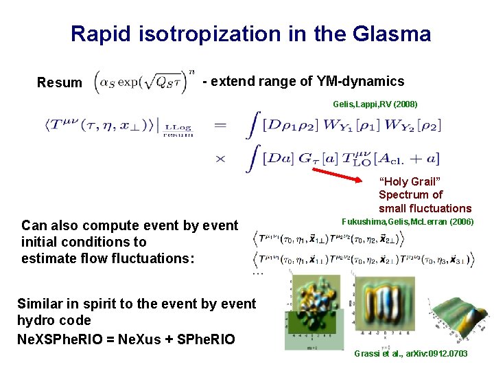 Rapid isotropization in the Glasma Resum - extend range of YM-dynamics Gelis, Lappi, RV