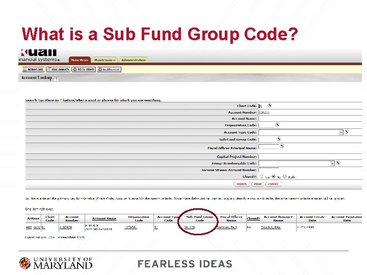 What is a Sub Fund Group Code? 