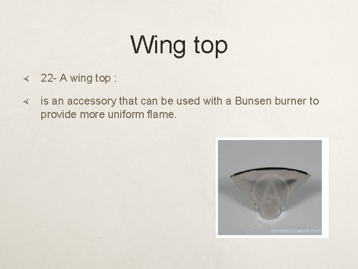 Wing top 22 - A wing top : is an accessory that can be