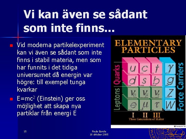 Vi kan även se sådant som inte finns. . . n n Vid moderna