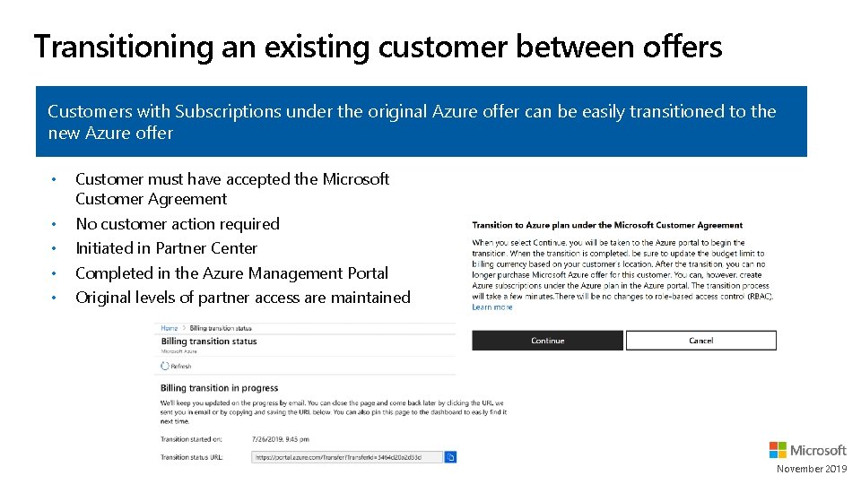 Transitioning an existing customer between offers Customers with Subscriptions under the original Azure offer Transitioning an existing customer between offers Customers with Subscriptions under the original Azure offer