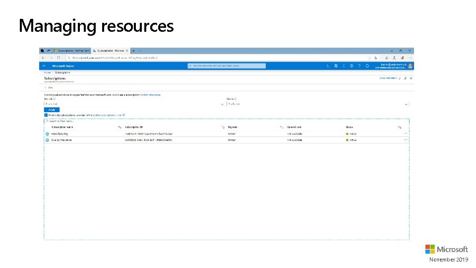Managing resources November 2019 Managing resources November 2019