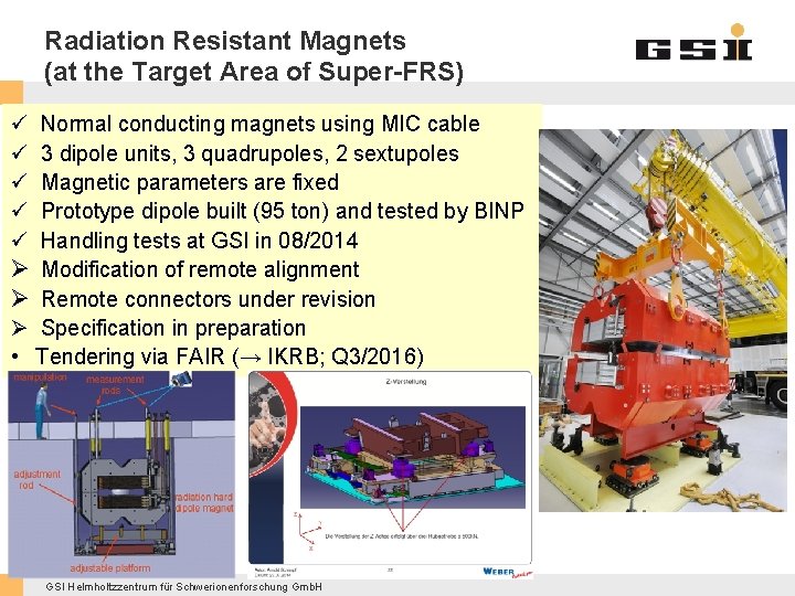 Radiation Resistant Magnets (at the Target Area of Super-FRS) ü ü ü Normal conducting