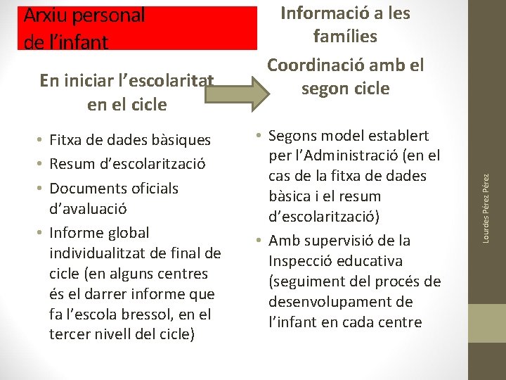 En iniciar l’escolaritat en el cicle • Fitxa de dades bàsiques • Resum d’escolarització En iniciar l’escolaritat en el cicle • Fitxa de dades bàsiques • Resum d’escolarització
