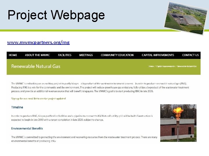 Project Webpage www. mwmcpartners. org/rng 