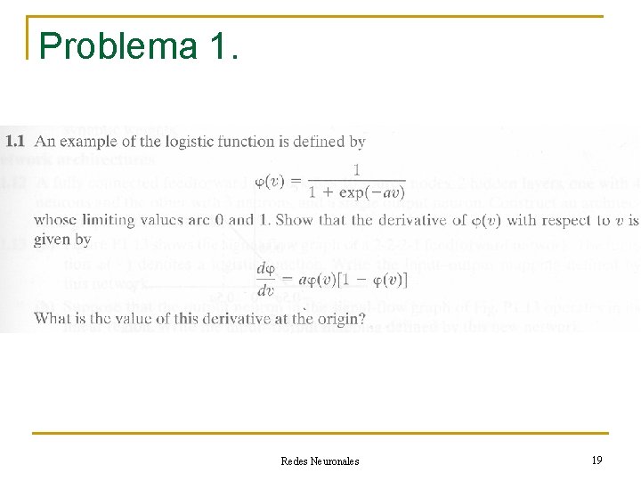 Problema 1. Redes Neuronales 19 