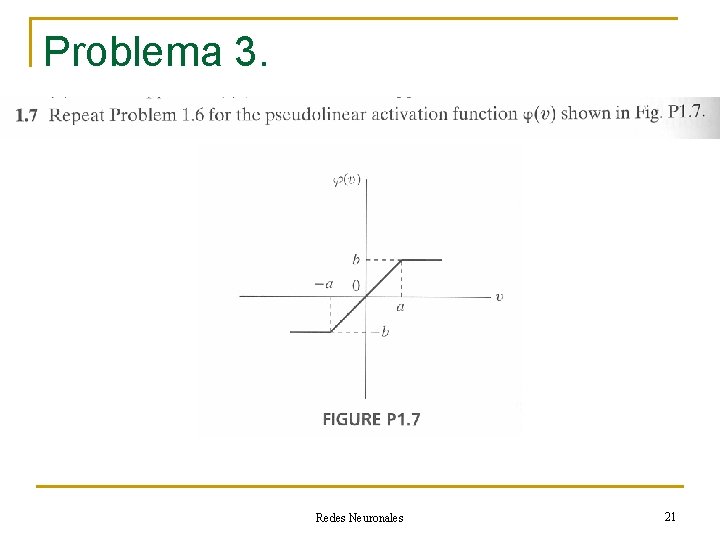 Problema 3. Redes Neuronales 21 