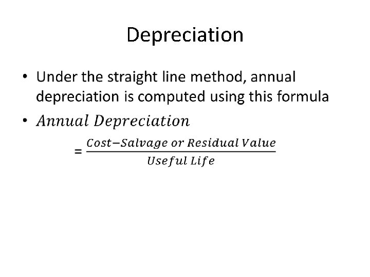 Depreciation • 