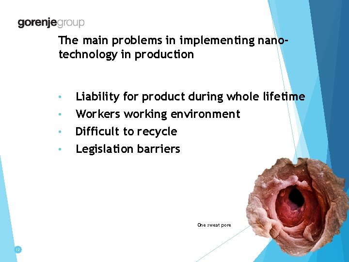 The main problems in implementing nanotechnology in production • • Liability for product during