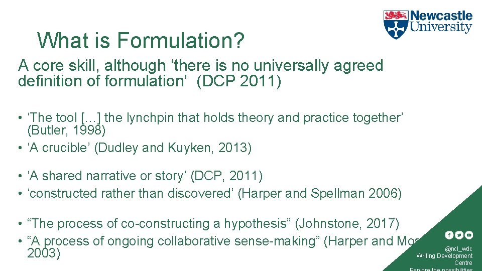 What is Formulation? A core skill, although ‘there is no universally agreed definition of