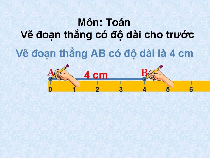 Môn: Toán Vẽ đoạn thẳng có độ dài cho trước Vẽ đoạn thẳng AB