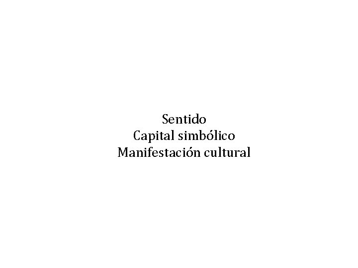 Sentido Capital simbólico Manifestación cultural 