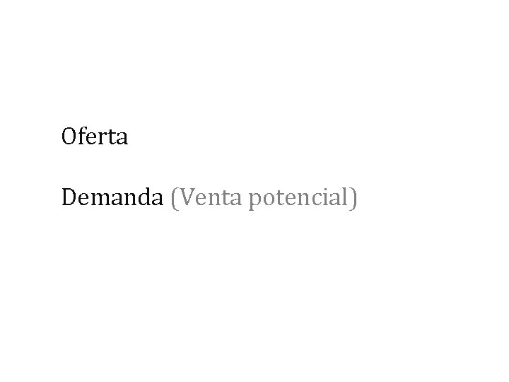 Oferta Demanda (Venta potencial) 