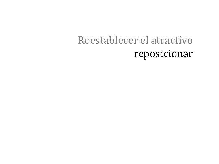 Reestablecer el atractivo reposicionar 