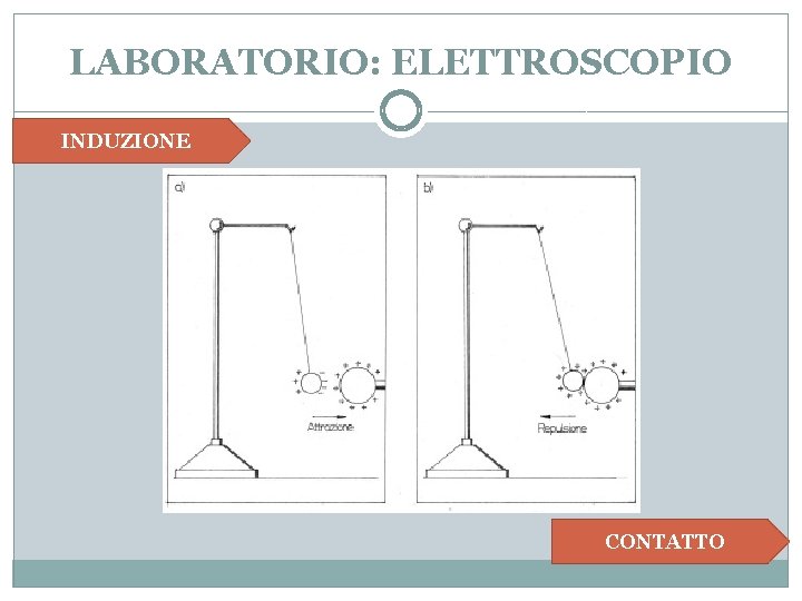 LABORATORIO: ELETTROSCOPIO INDUZIONE CONTATTO 