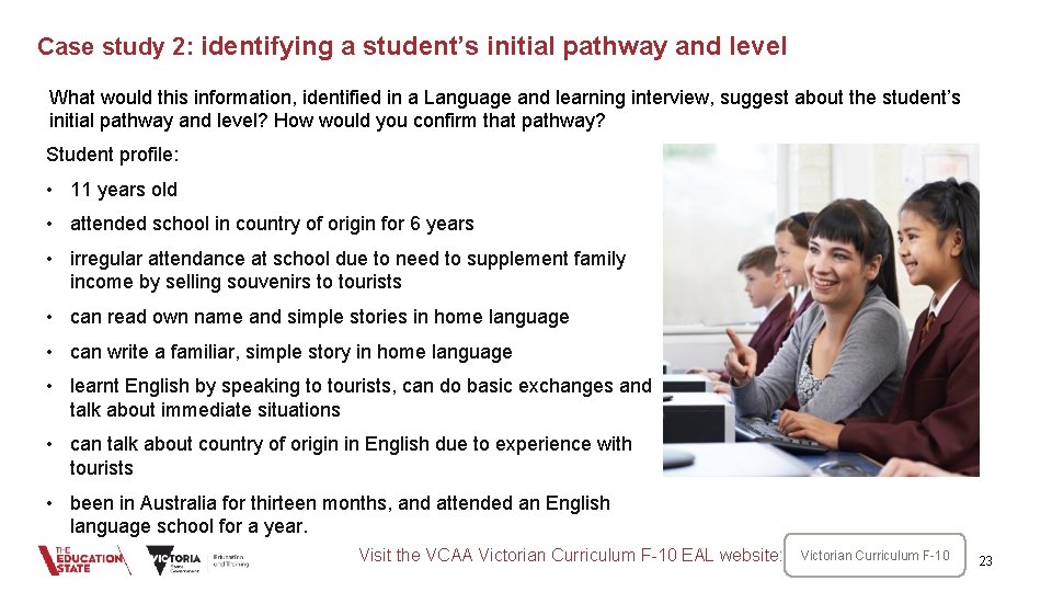 Case study 2: identifying a student’s initial pathway and level What would this information, Case study 2: identifying a student’s initial pathway and level What would this information,