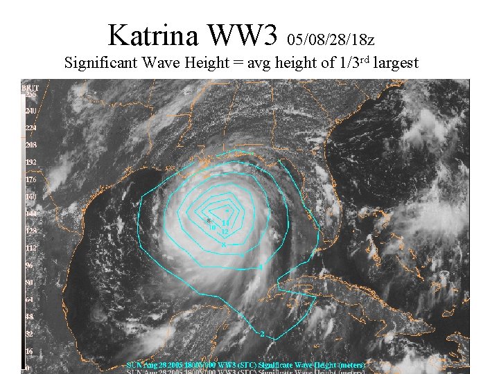 Katrina WW 3 05/08/28/18 z Significant Wave Height = avg height of 1/3 rd