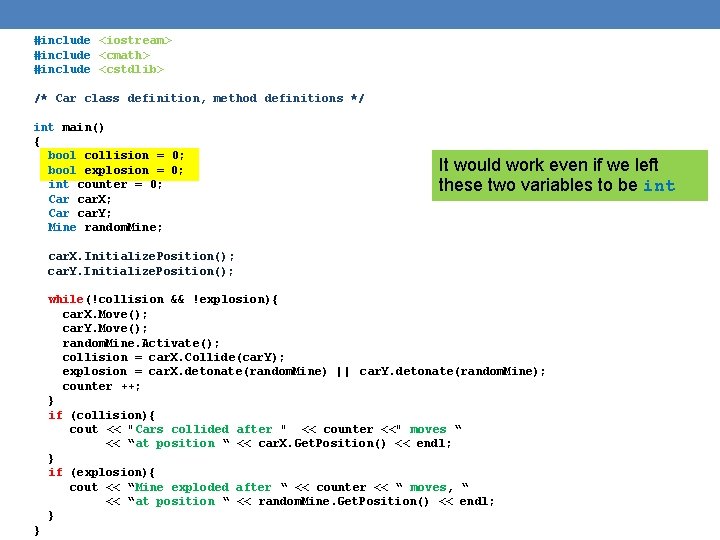 #include <iostream> #include <cmath> #include <cstdlib> /* Car class definition, method definitions */ int #include <iostream> #include <cmath> #include <cstdlib> /* Car class definition, method definitions */ int