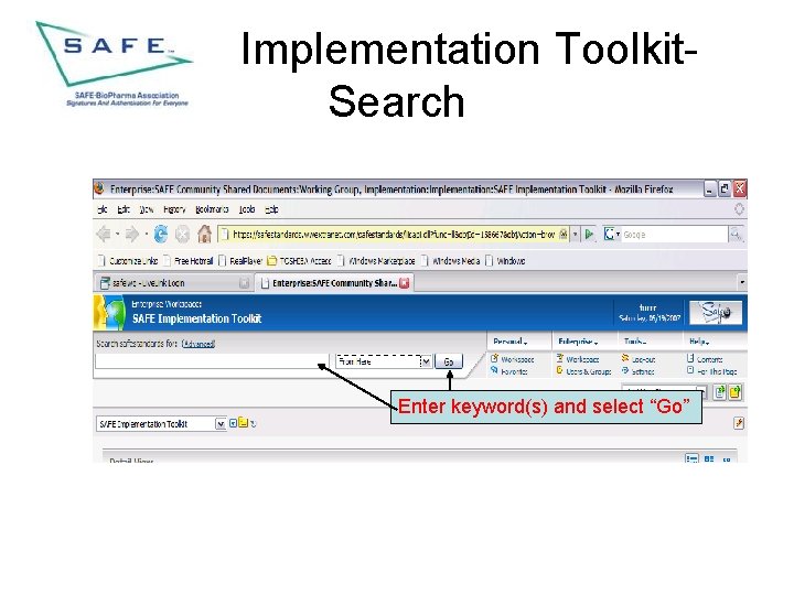 Implementation Toolkit. Search Enter keyword(s) and select “Go” 