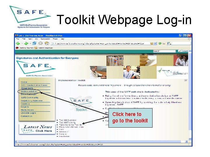 Toolkit Webpage Log-in Click here to go to the toolkit 