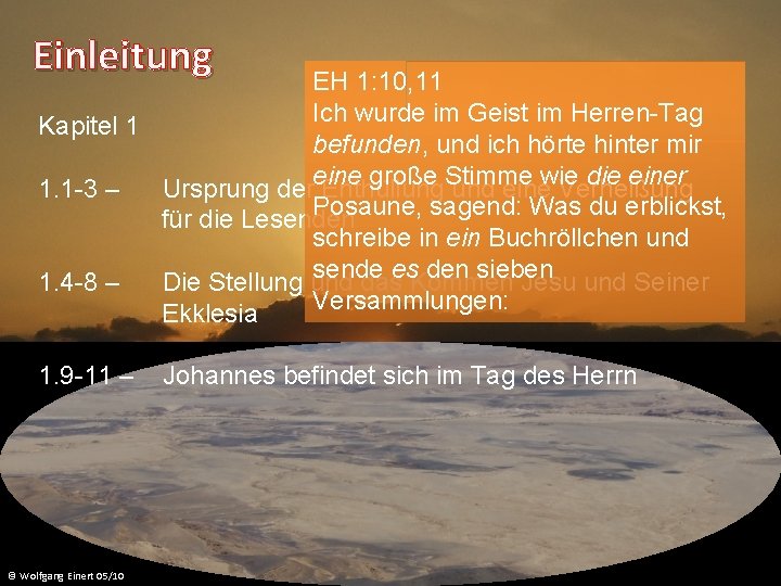 Einleitung EH 1: 10, 11 Ich wurde im Geist im Herren-Tag Kapitel 1 befunden,