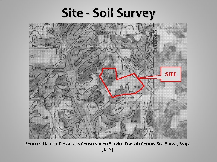 Site - Soil Survey SITE Source: Natural Resources Conservation Service Forsyth County Soil Survey