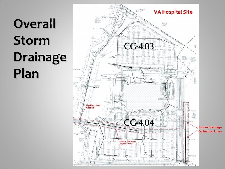 Overall Storm Drainage Plan VA Hospital Site Storm Drainage Collection Lines 