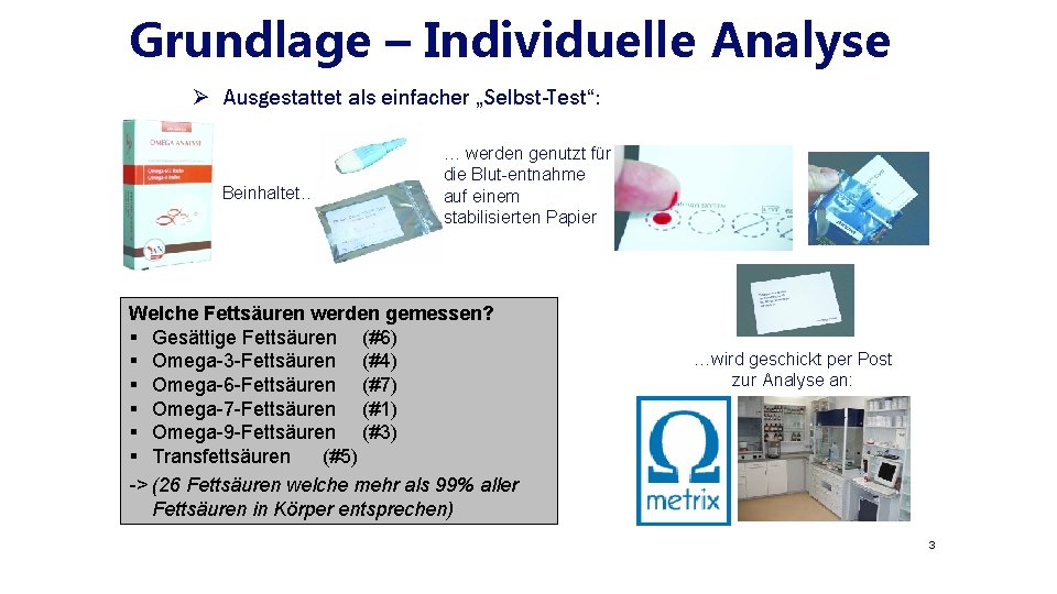 Grundlage – Individuelle Analyse Ausgestattet als einfacher „Selbst-Test“: Beinhaltet… … werden genutzt für die